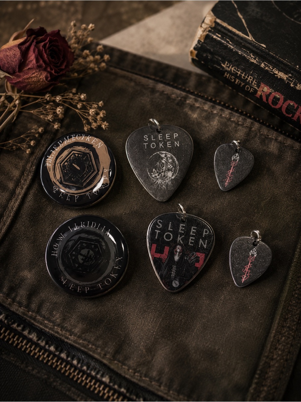 Sleep Token Pins Picks Button Lot Band Merch Metal Rock Goth Badge Charm Lot